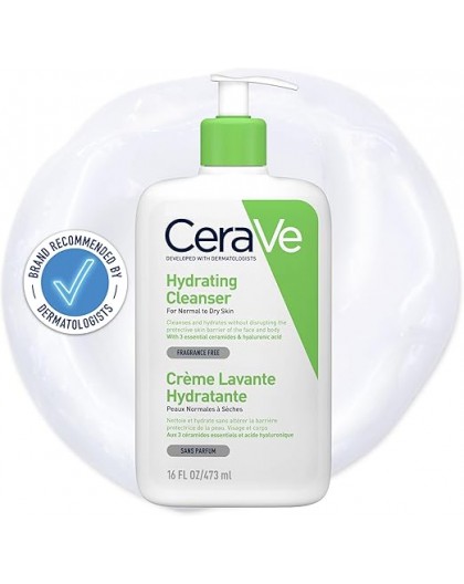 CeraVe Hydrating Cleanser for Normal to Dry Skin with Hyaluronic Acid 473ml